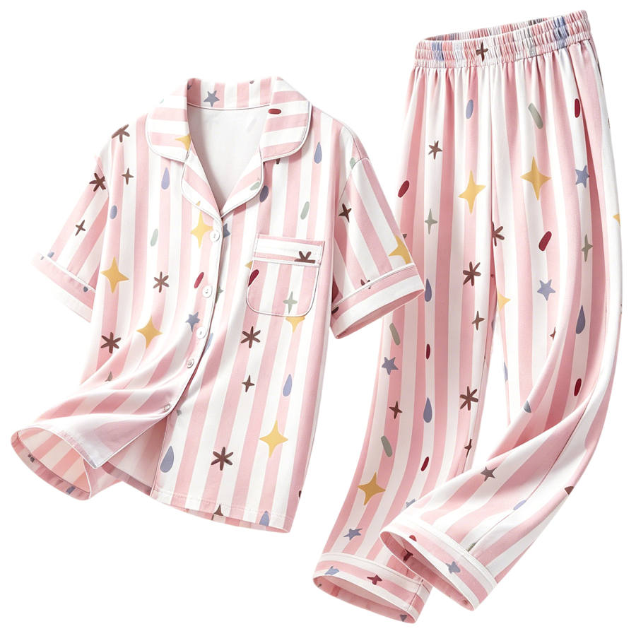 Hodo Hodo Kids Loungewear Sets Lapel Thin