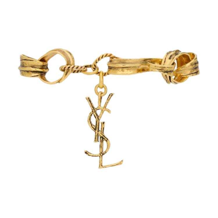 SAINT LAURENT Brass Bracelets Women's Copper Green Gold