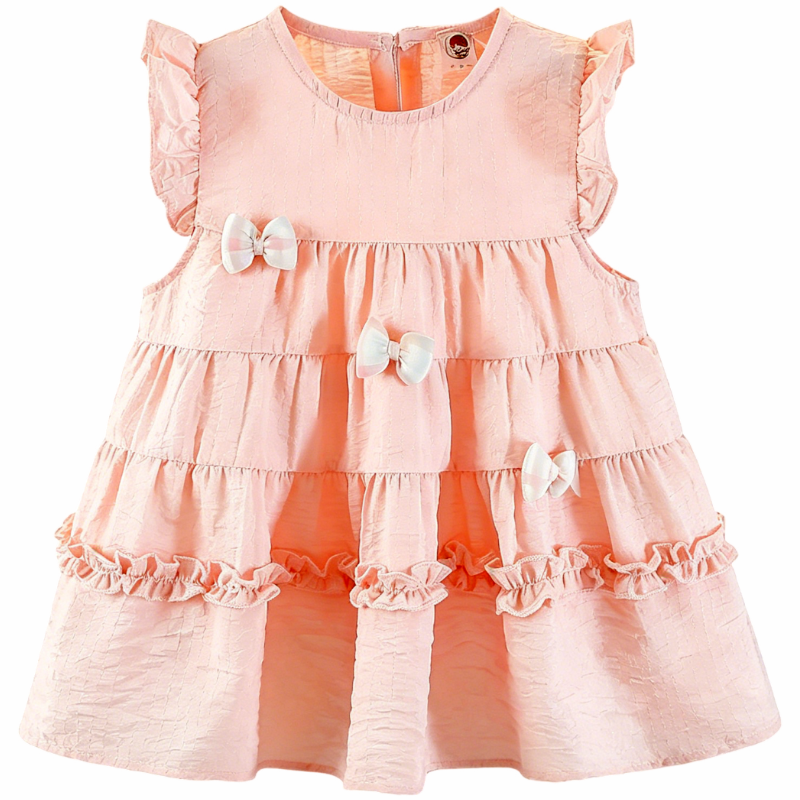 YALU Baby Dresses Crew Neck Thin Midi Skirt Stretch
