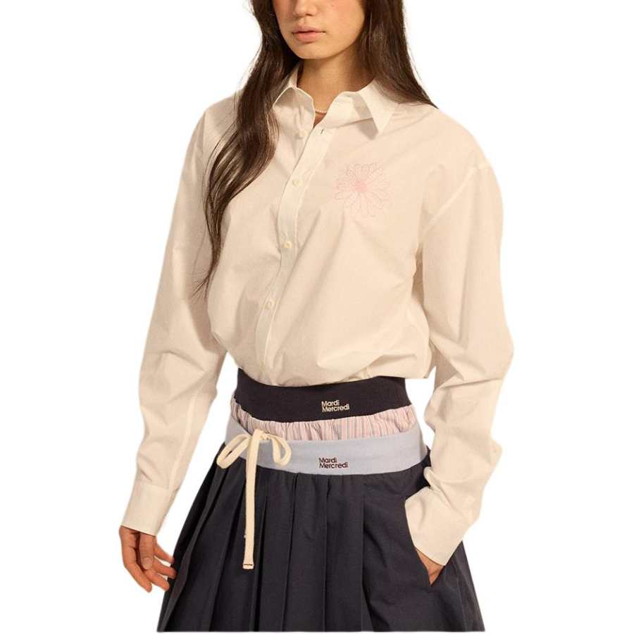 MARDI MERCREDI SS26 COTTON POPLIN SHIRT_WHITE PINK Shirt Women's