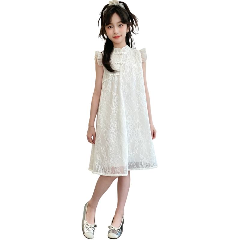 YALU Grade School Dresses Stand Collar Moderate Midi Skirt