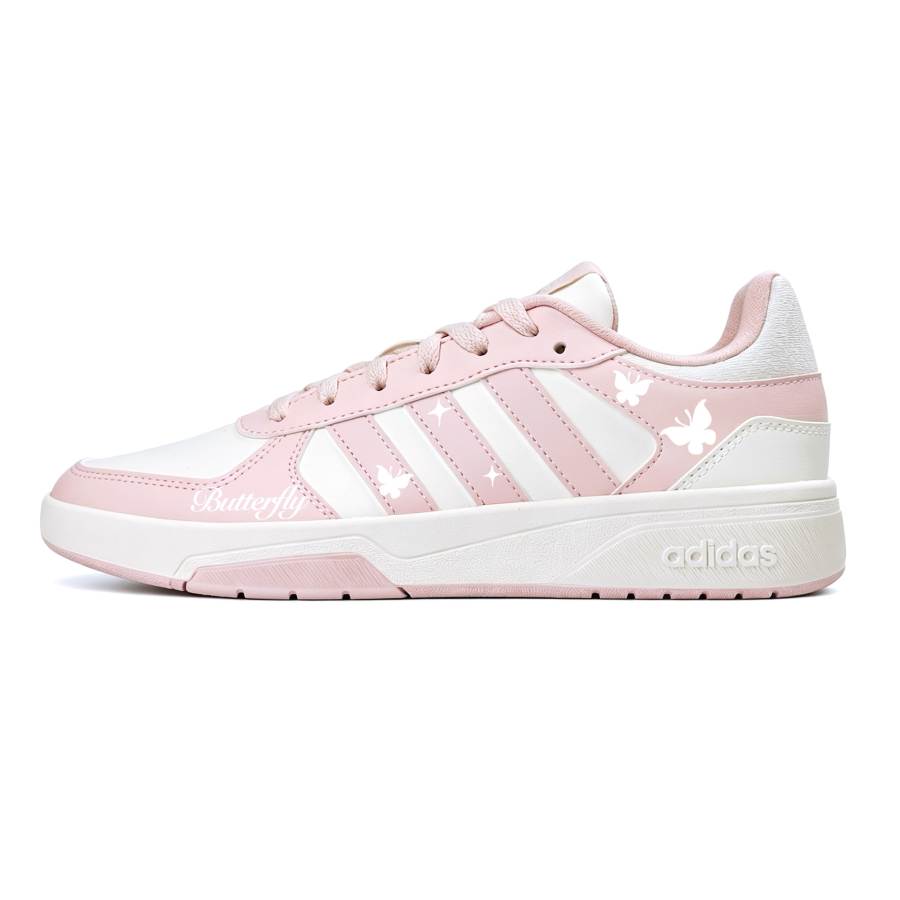 Adidas Adidas COURTBEAT Steam Rose, Pink Butterfly Dream Slip Resistant Abrasion Resistant Low top Skateboard Shoes Unisex