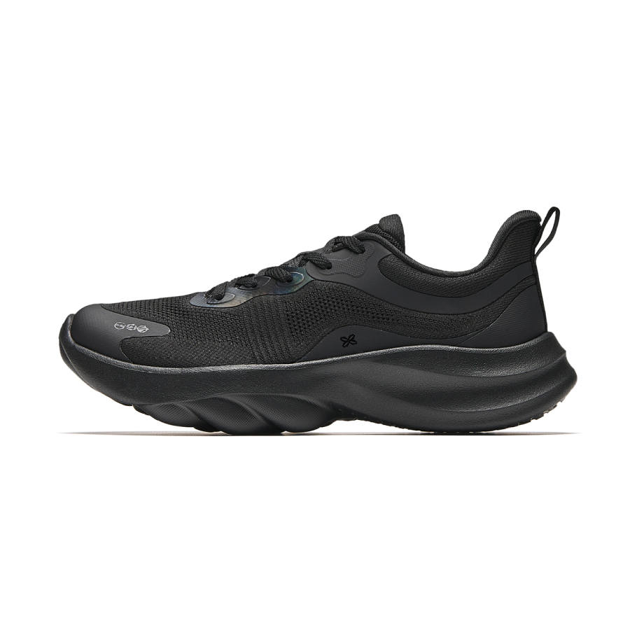 Anta Sheepskin Textile, Rubber Cushioning Abrasion Resistant Low top Casual Running Shoes Women's Basic Black