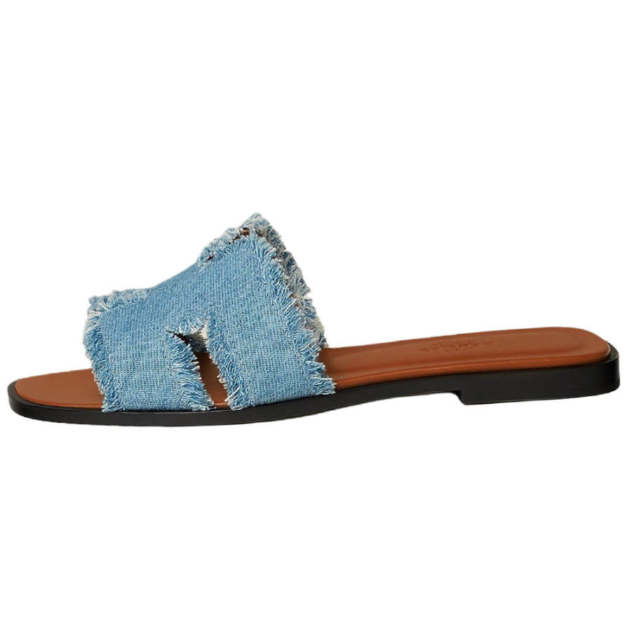 HERMES Oran Slide Slippers 1cm Women's Blue