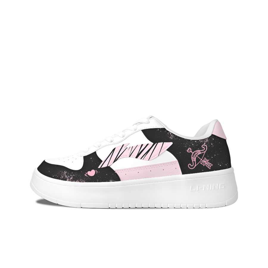 Li-Ning Li Ning Floating Boat Lightweight Abrasion Resistant Low top Skateboard Shoes Women's Sweet Pink