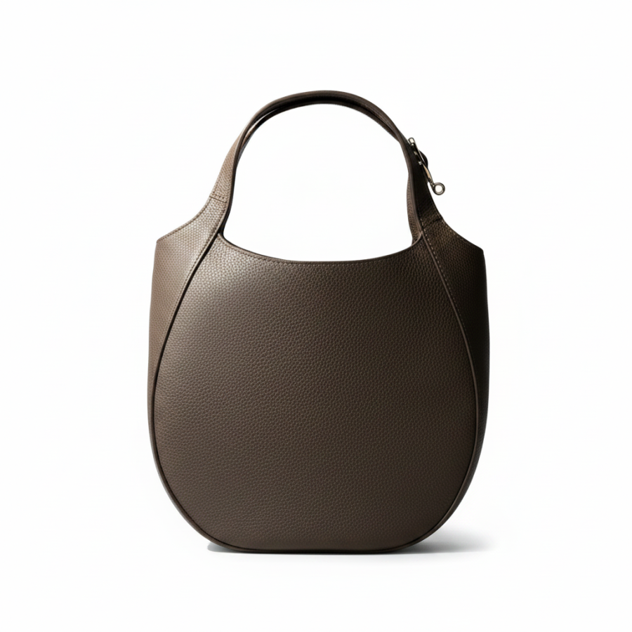 LONGCHAMP Le Foulonné Cow Leather Shoulder Bag, Crossbody Bag, Handbag Small Women's Dark Umber