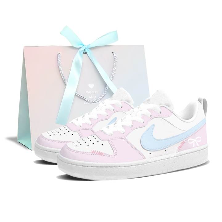 Nike Nike Court Borough Cloud Butterfly Synthetic Leather Slip Resistant, Abrasion Resistant, Lightweight Cushioning Low top
