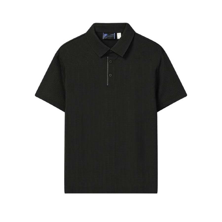 FILA BLUE Polo Shirts Men's Jet Black Polo Collar Moderate