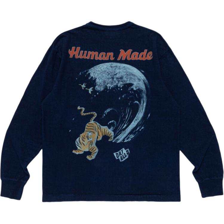 HUMAN MADE SS26 T Shirts Unisex Indigo Crew Neck Moderate Other