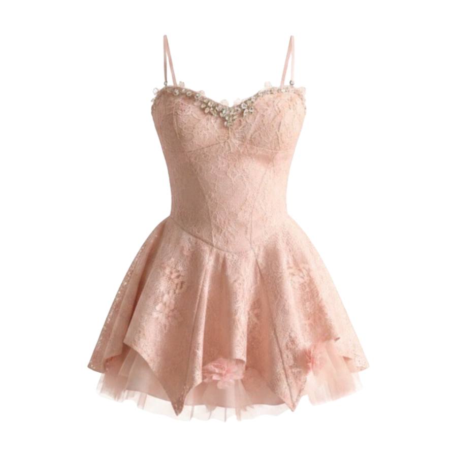 MTHE Sleeveless Dresses Women's Pink Camisole Moderate Short Skirt