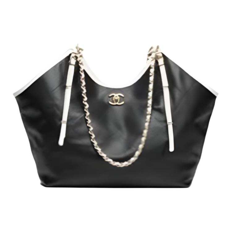 CHANEL CHANEL Diamond Pattern Leather Chain Shoulder Bag Large Women's Black