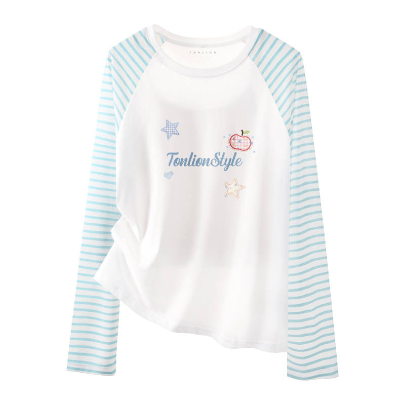 Tonlion T Shirts Women's Crew Neck Thin Straight Fit