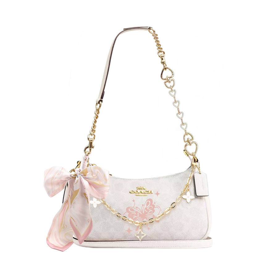 COACH COACH Teri Artificial Leather Shoulder Bag Medium Women's Chalk White