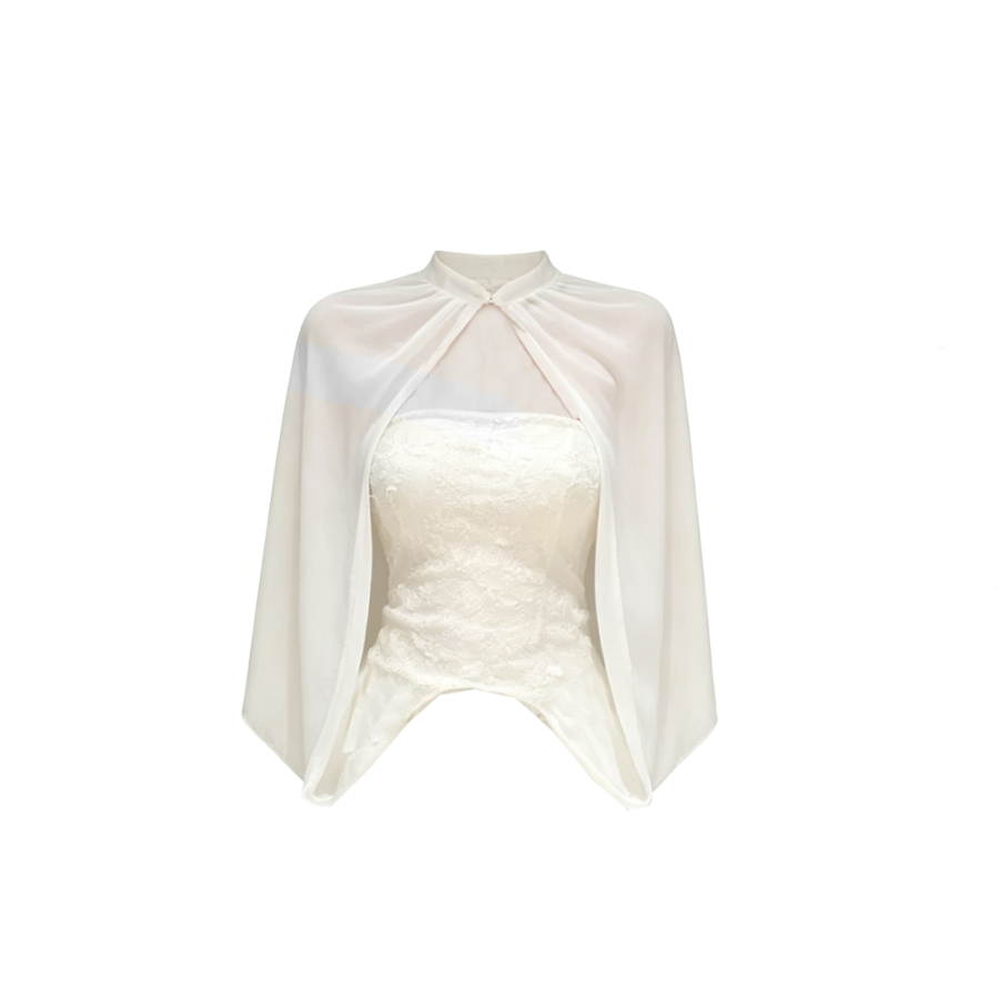 CPAURA Chiffon Shirts Women's Ecru Boat Neck Moderate