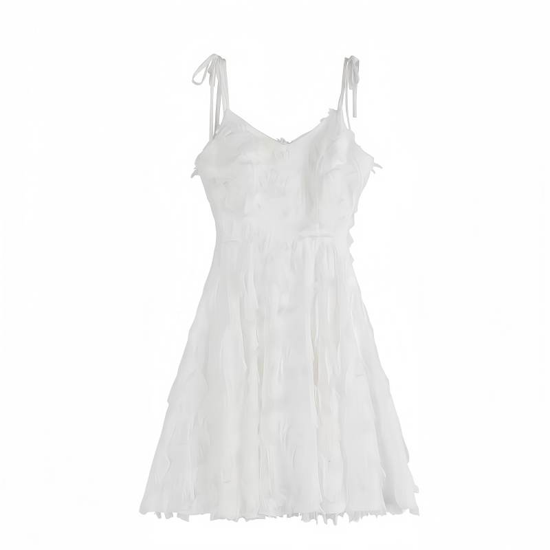 DUSHE Slip Dresses Women's White Camisole Thin Short Skirt