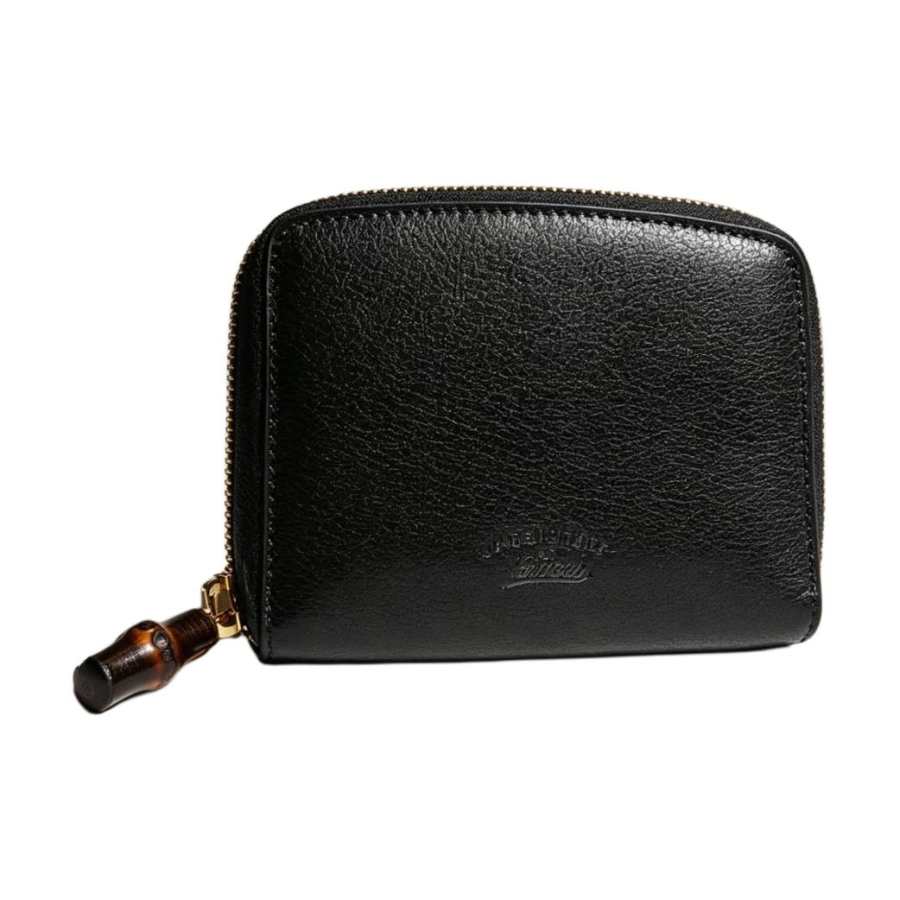 GUCCI Bamboo Leather Wallet Small Women's Black