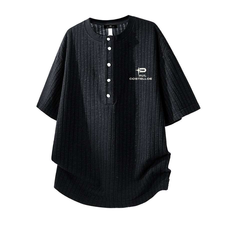 PAUL COSTELLOE T Shirts Unisex Henry Collar Thin Straight Fit