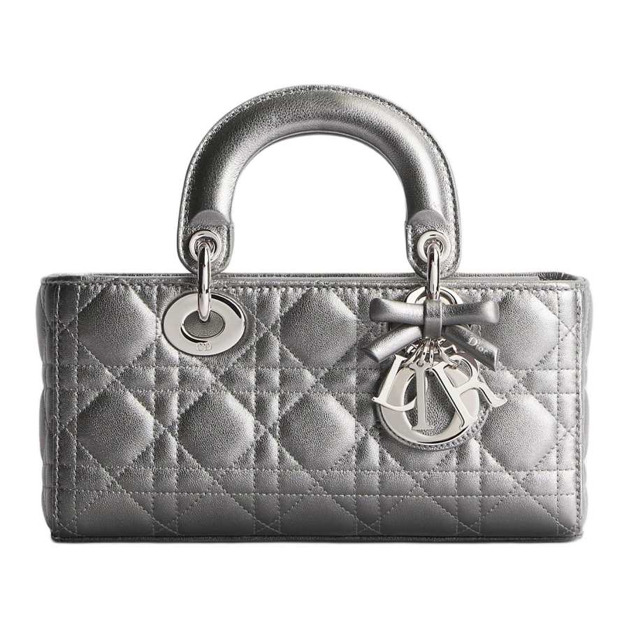 DIOR Lady D Joy Sheepskin Shoulder Bag, Handbag Small Women's Silver