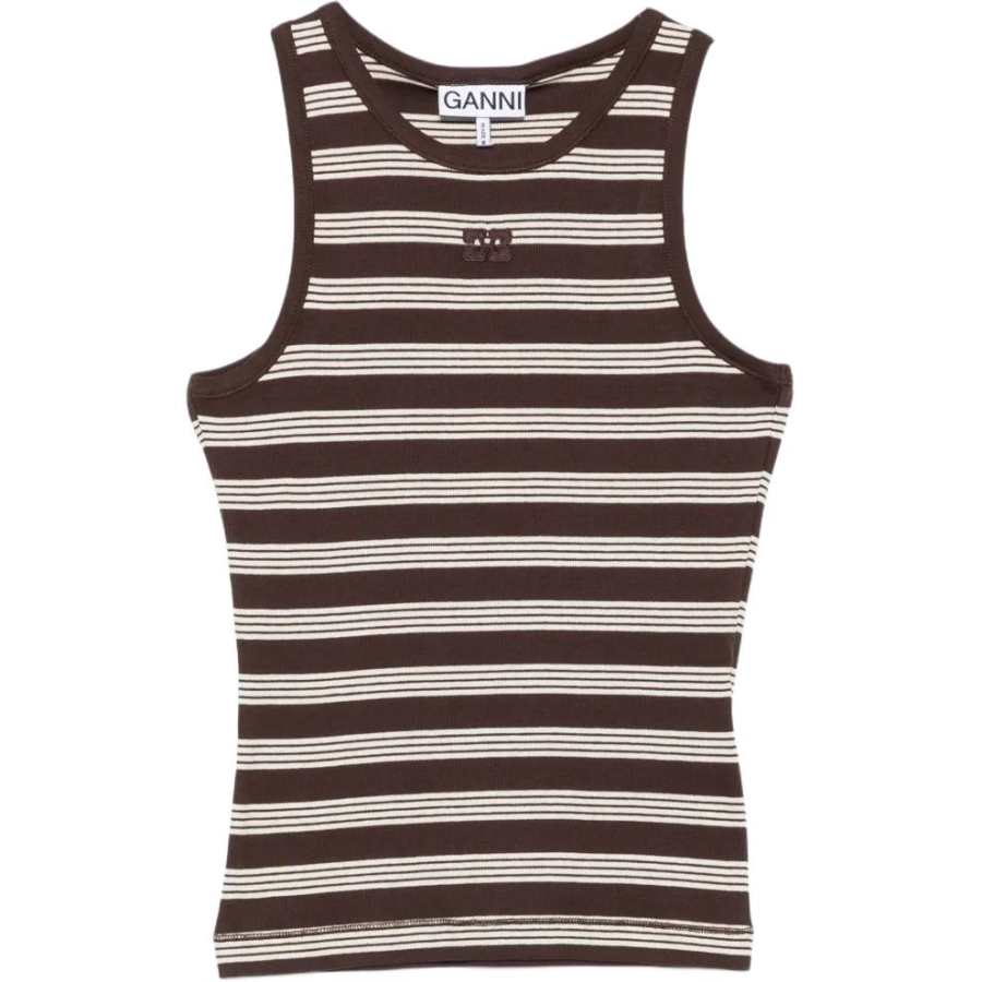 GANNI Tank Tops Women's Brown Moderate Other