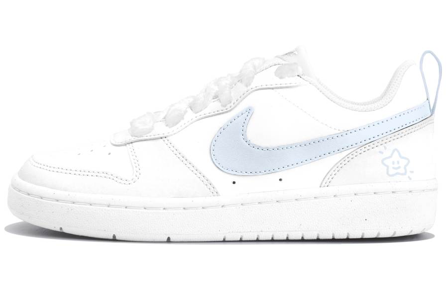 Nike Nike Court Borough Leather Low top Kids' Skateboarding Shoes White Teenagers