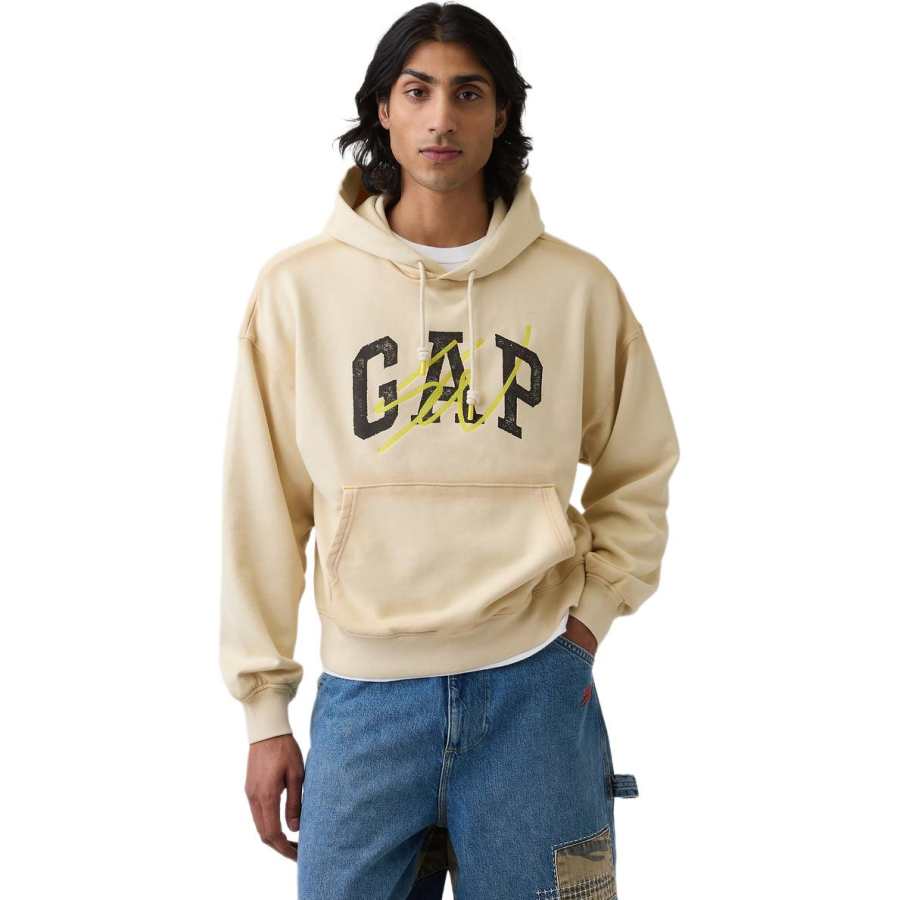 GAP Sweatshirts Men's Cream Hooded Moderate