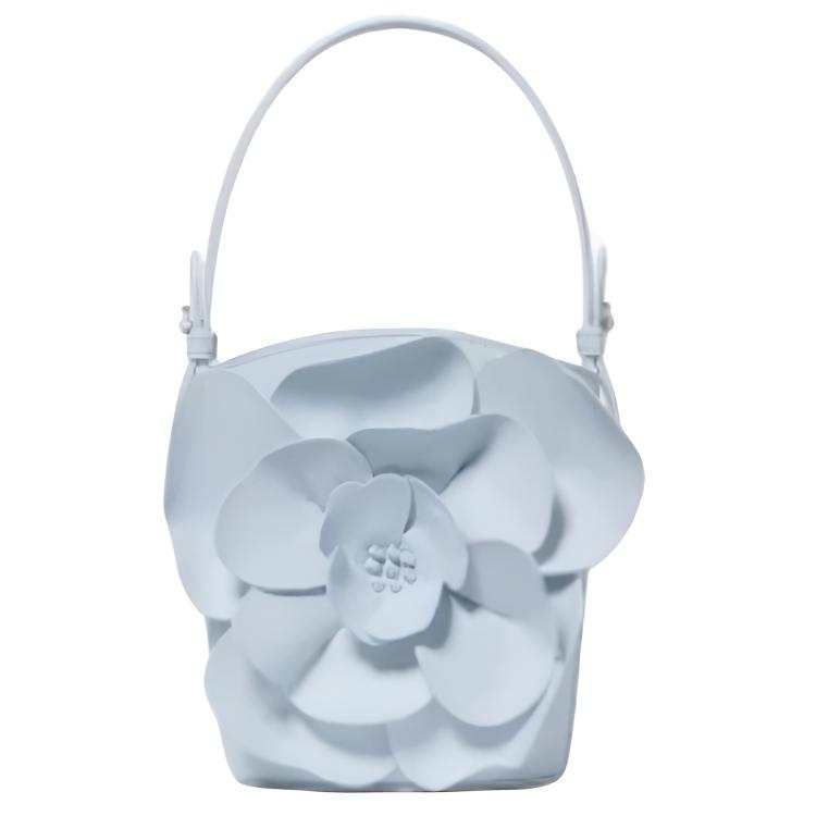 Kate Spade Cow Leather Bucket Bag Handbag Women's Light Blue/Milk White/Crispy Peach