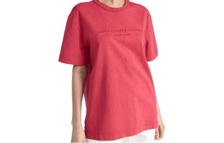 Alexander Wang Letter Print T Shirt Women's Plum Pink