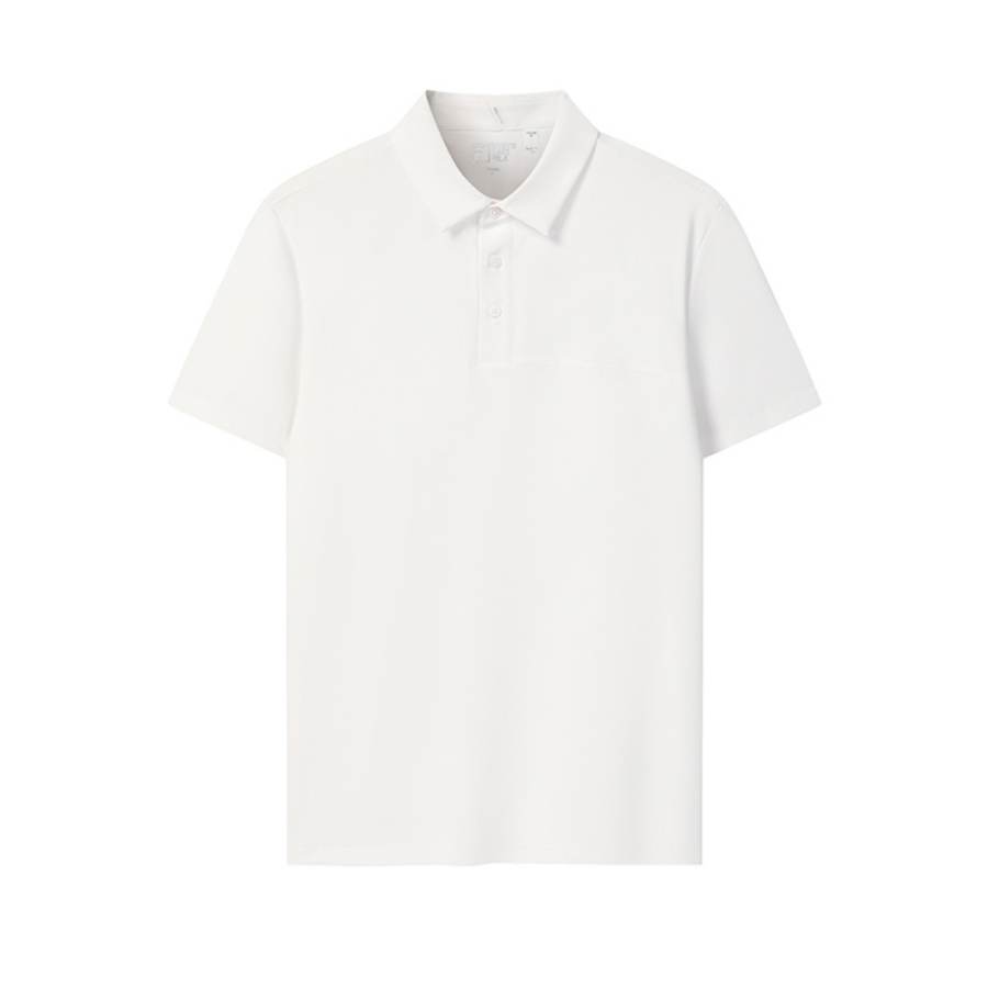 FILA WHITE Polo Shirts Men's Cloud White Polo Collar Moderate Straight Fit