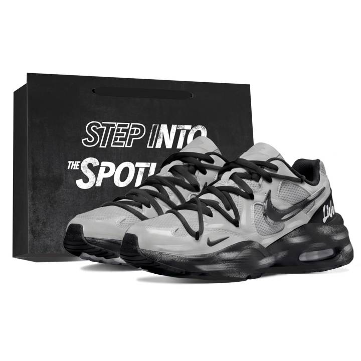 Nike Nike Air Max Fusion Low top Air Cushion Running Shoes Unisex Black White Gray