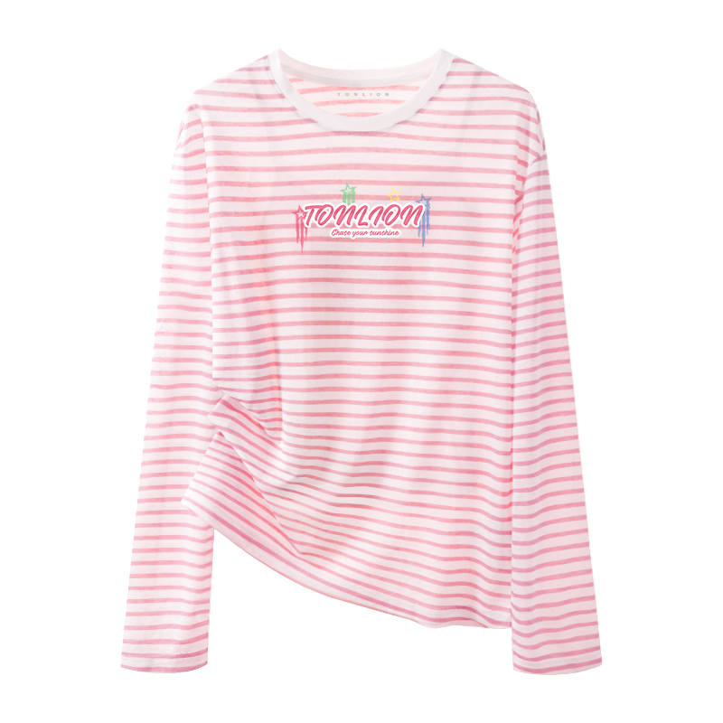 Tonlion T Shirts Women's Crew Neck Thin Straight Fit
