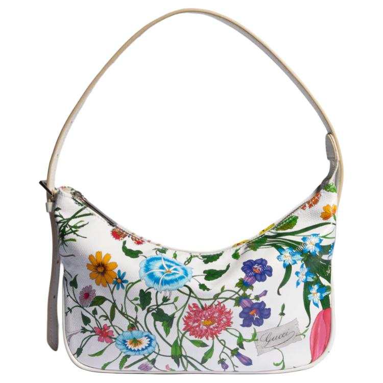 GUCCI Coated Canvas Shoulder Bag Small Women's White & Multicolor