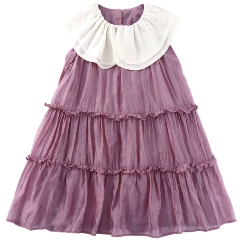 YALU Grade School Dresses Lapel Moderate Midi Skirt Stretch