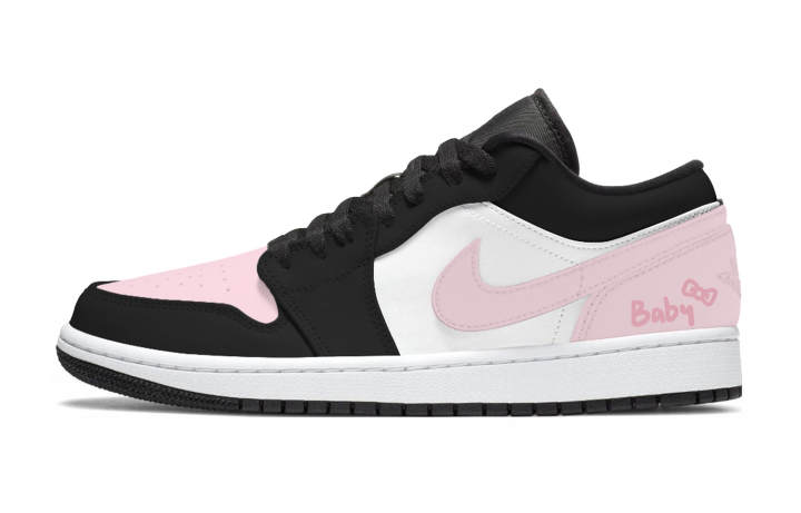 Jordan Jordan Air Jordan 1 Low top Children's Basketball Shoes Pink White Unisex