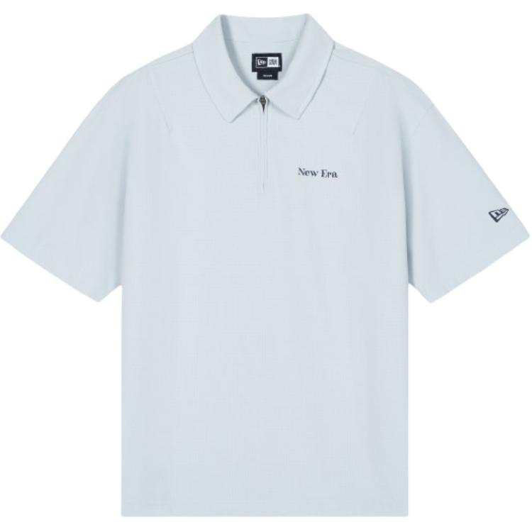 New Era Polo Shirts Unisex Light Blue Lapel Moderate Straight Fit