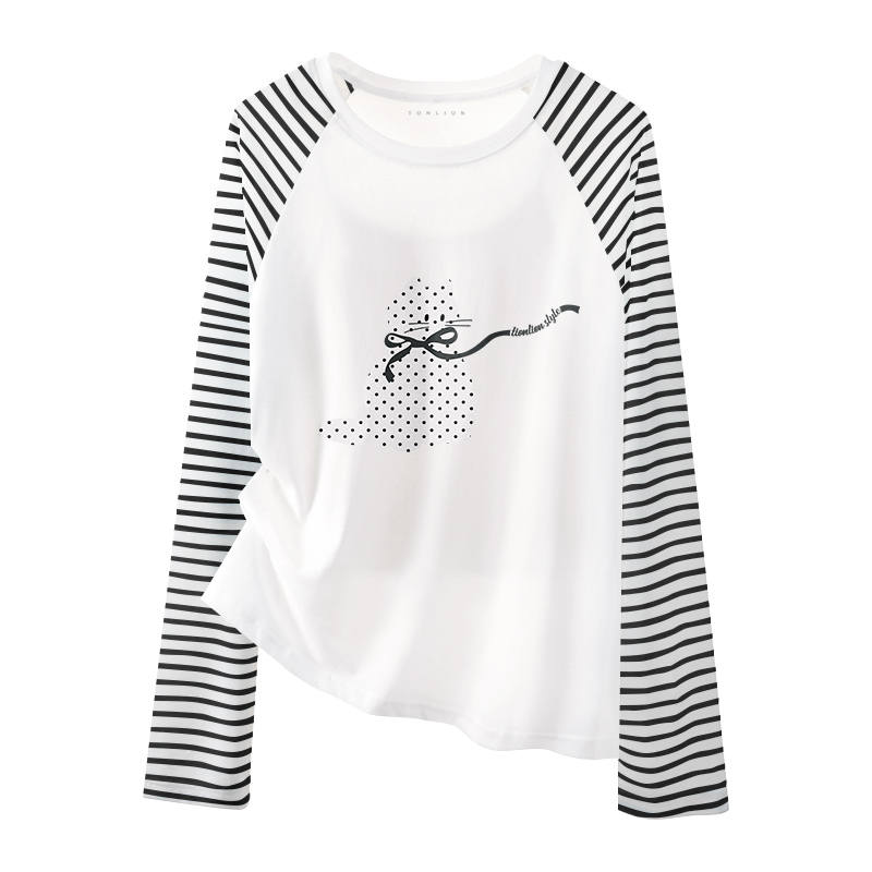 Tonlion T Shirts Women's Crew Neck Thin Straight Fit