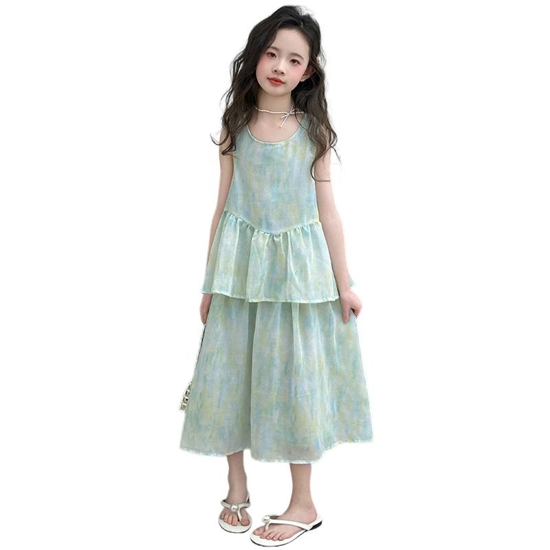 YALU Grade School Dresses Lapel Moderate Midi Skirt Stretch