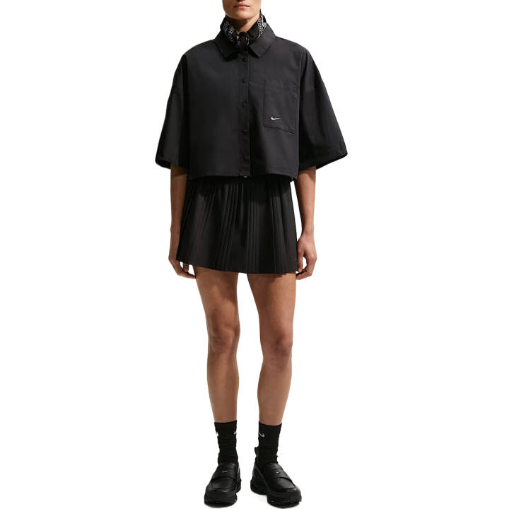 Nike Nike Sportswear Shirts Women's Black/Peak White Lapel Moderate