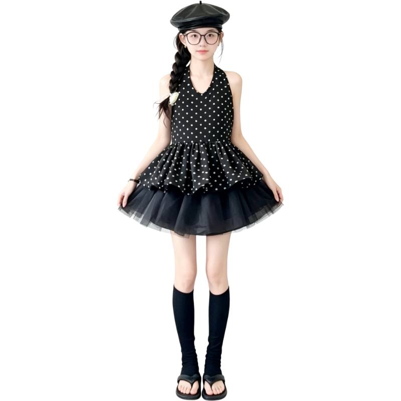 YALU Grade School Dresses Camisole Moderate Midi Skirt