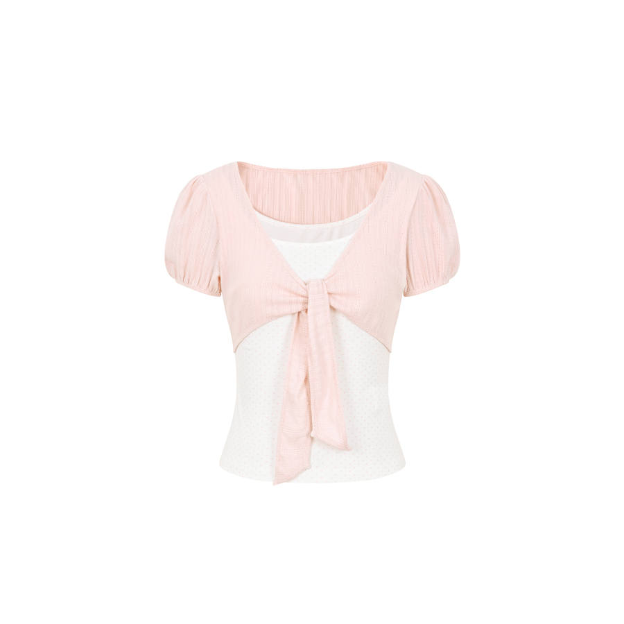 Umoumo T Shirts Women's V Neck Thin Mock Two Piece