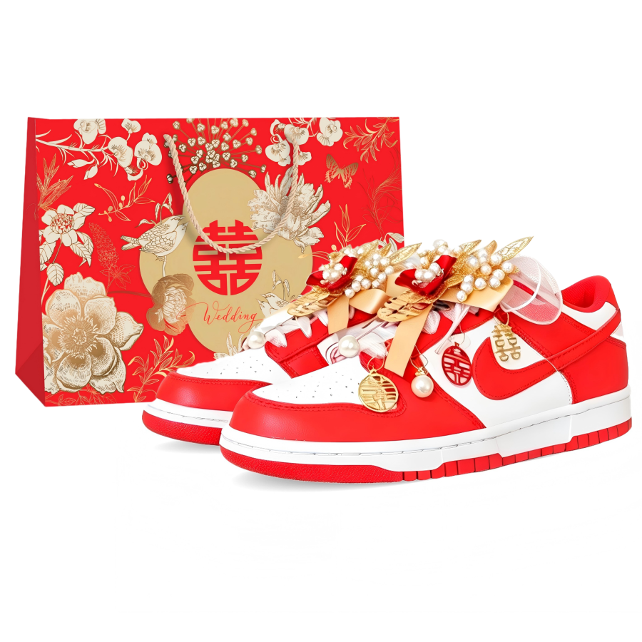 Nike Nike Dunk Abrasion Resistant Low top Skateboard Shoes Women's Red