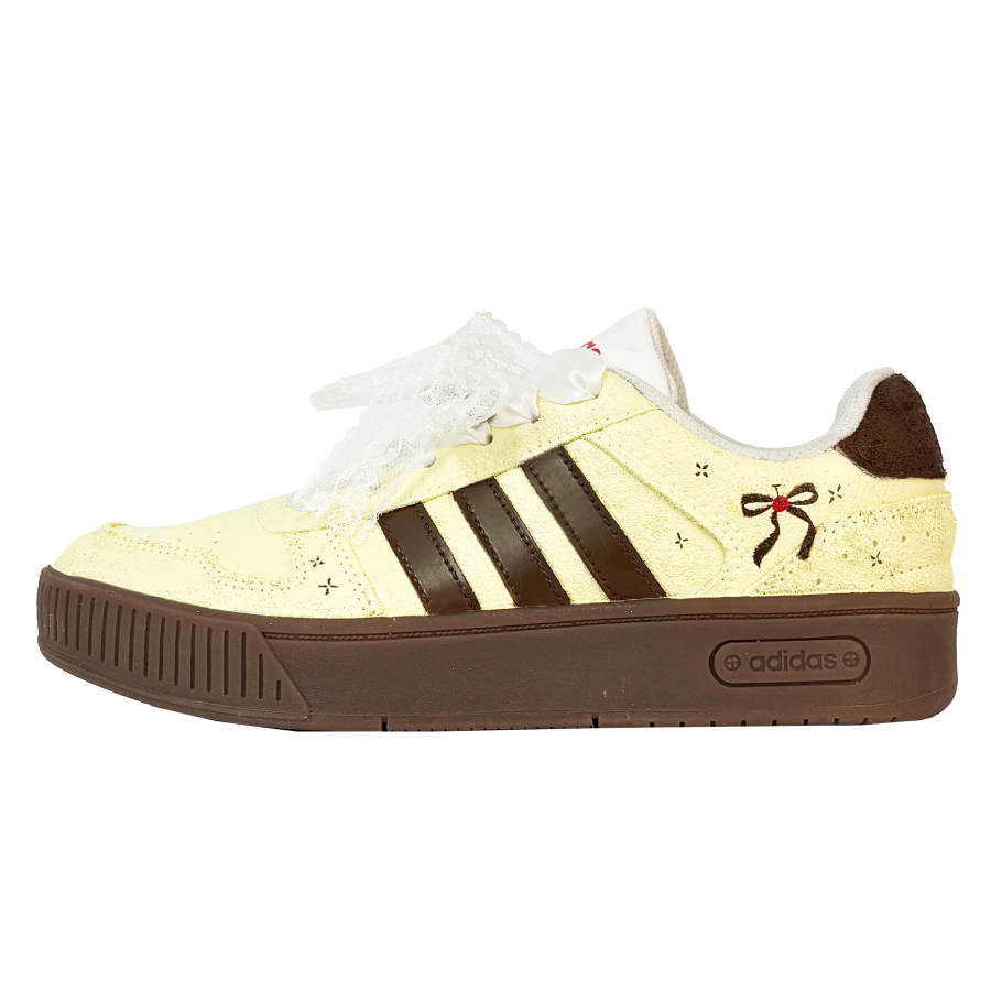 Adidas Adidas D PAD Pudding Cake Slip Resistant Cushioning Abrasion Resistant Low top Skateboard Shoes Unisex Yellow Brown