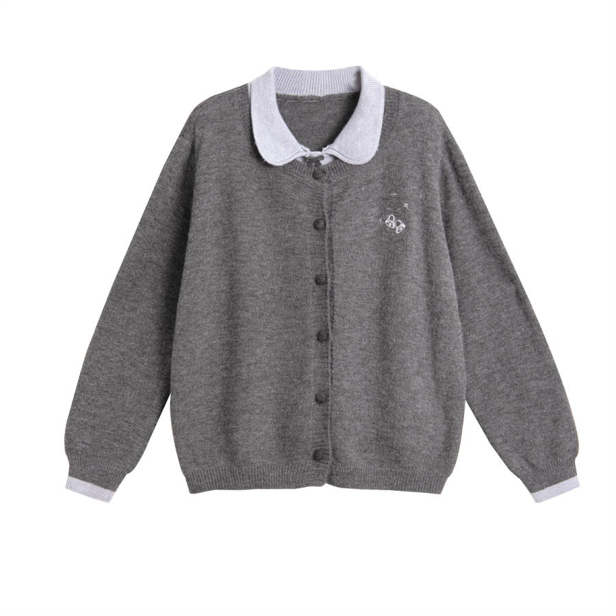 Tonlion Knitwear Women's Medium Heather Gray Lapel Moderate