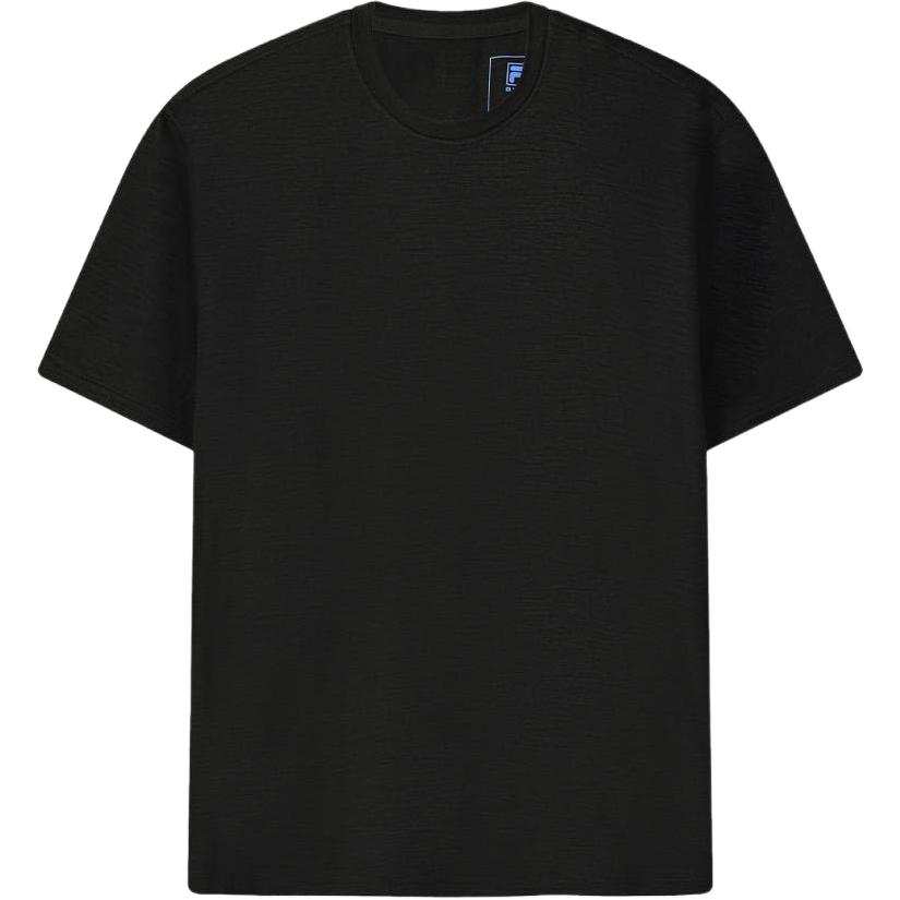 FILA BLUE T Shirts Men's Black Crew Neck Thin
