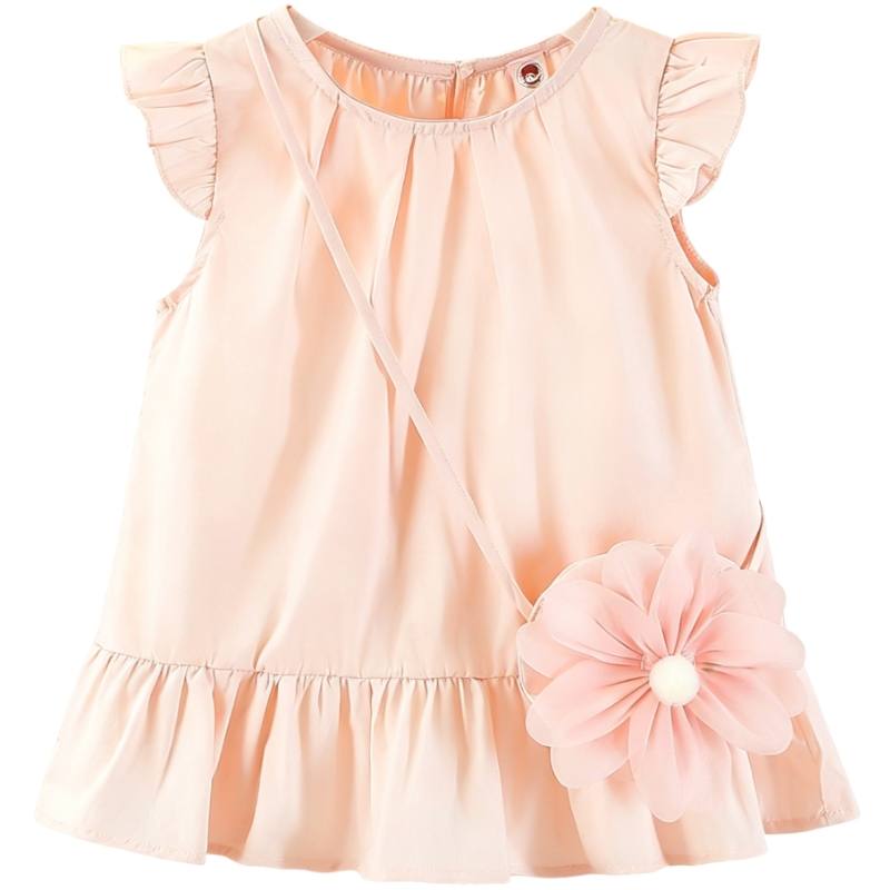 YALU Baby Dresses Crew Neck Thin Midi Skirt Stretch