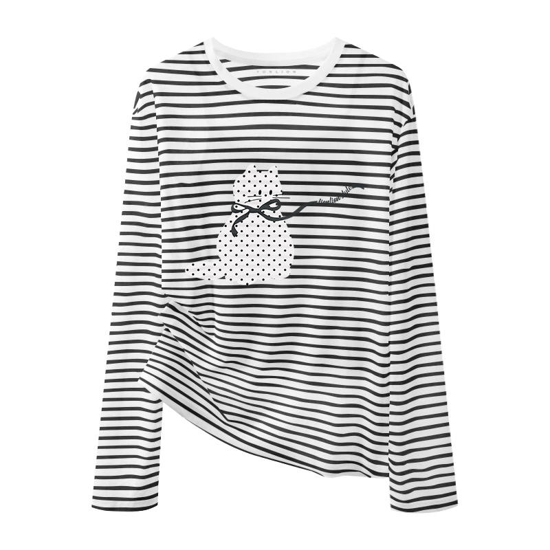 Tonlion T Shirts Women's Crew Neck Thin Straight Fit
