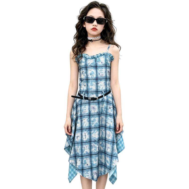 YALU Grade School Dresses Camisole Moderate Midi Skirt