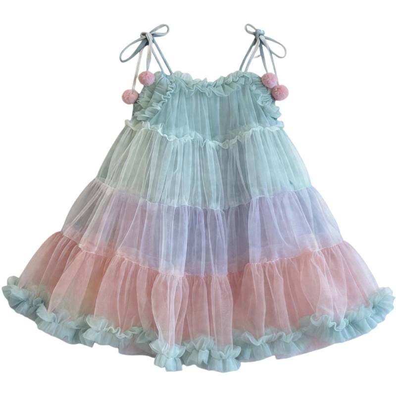 YALU Baby Dresses Camisole Thin Midi Skirt Stretch