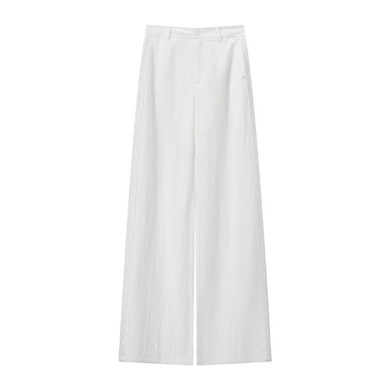 XIANGYING Casual Pants Women's White Thin Wide Leg Pants