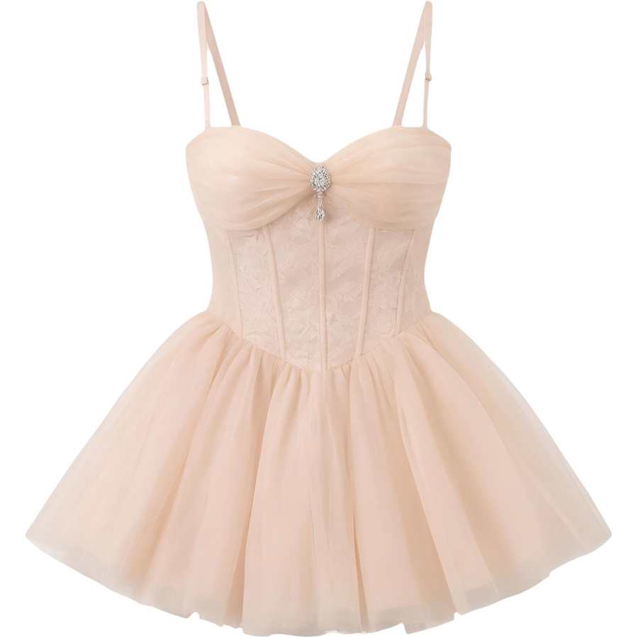 CHARM GLOW Slip Dresses Women's Pink Camisole Moderate Short Skirt