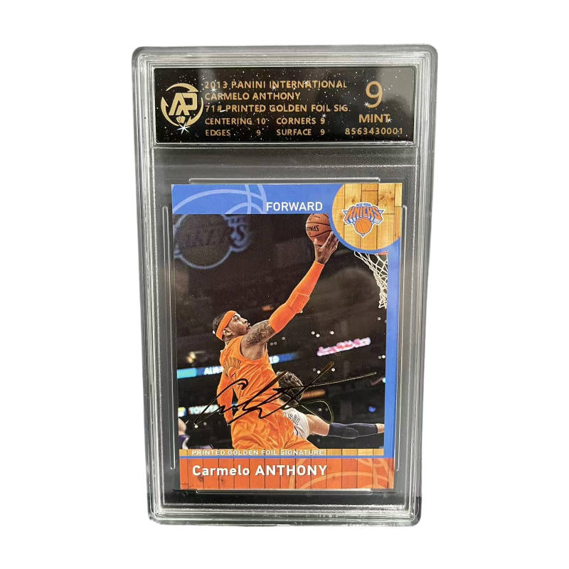 PANINI International Knicks, Carmelo Anthony, Melon, Golden Pen Autograph, Basketball Shot Selection Photo Graded Cards